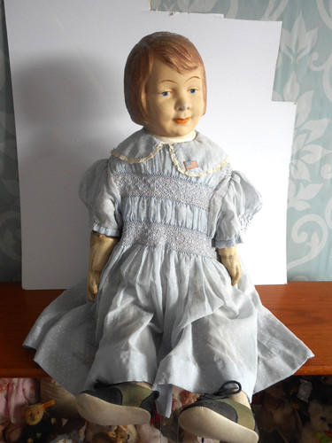Antique composition doll large