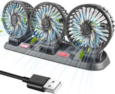 3 Head Car Fan USB 12V 2 Speed