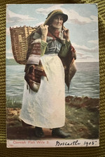 Antique postcard Cornish Fish