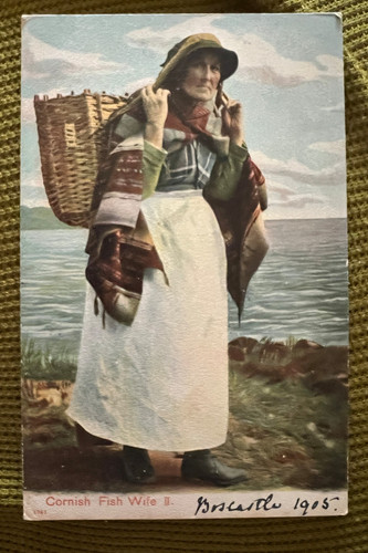 Antique postcard cornish fish - postcard,