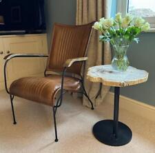 Brown Leather Armchair - Vintage Retro Modern Designer Feature Accent Occasional