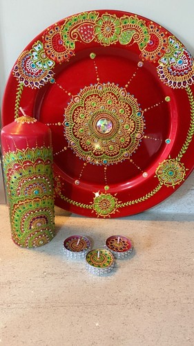 Wedding charger plate henna - wedding,