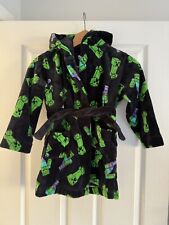 Minecraft Boys Hooded Belted Dressing Gown / Robe Age 6 Years. Good Condition.