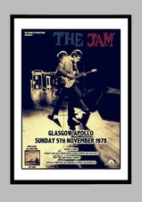 THE JAM - Framed A3 Poster Print - Glasgow Apollo 1978 - Punk Memorabilia