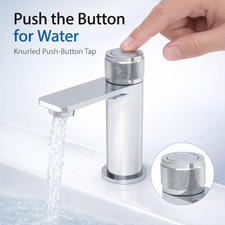 Chrome Push Button Basin Mixer