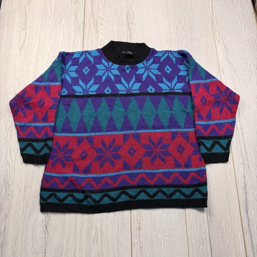 Vintage 90s aztec jumper - 90s,