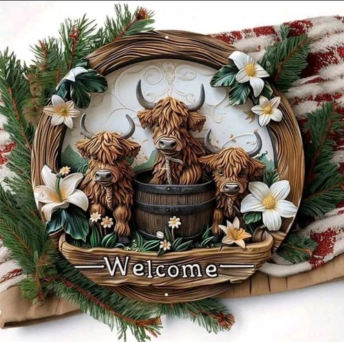 Cute highland cow welcome - cute,