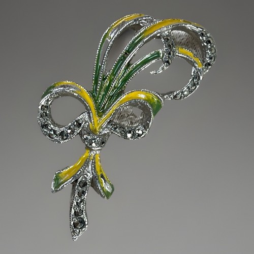 Vintage silver tone marcasite - vintage,