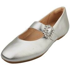 FitFlop Mary Jane Womens Ballerina Shoes in Silver - 6 UK