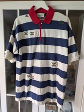 Gucci Blue And Cream Polo