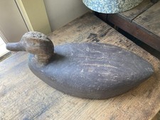 Antique Vintage Primitive large carved wooden Duck decoy