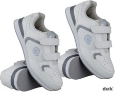 Ladies Flat Indoor Outdoor Grass Lawn Bowling Walking Shoes White Bowls Trainers