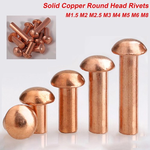 Solid copper round head - head, rivets
