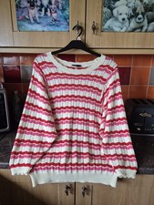 Joules Women's Amellle Sweater Jumper Long Sleeve Crew Neck Size 16 Pink Red