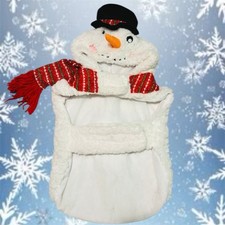 Novelty Dogs Fluffy Snowman Christmas Costume Outfit Size M