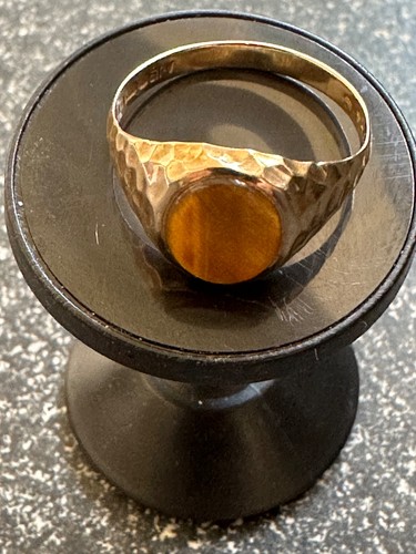 9ct hammered gold - gold, tigers