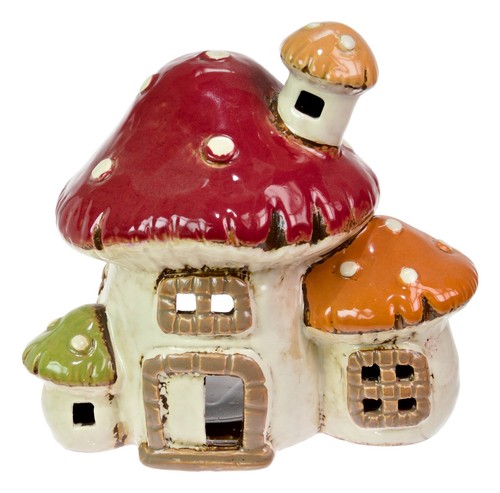 Toadstool style house tealight - house,