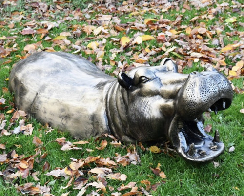 Life size half hippo garden - life-size,
