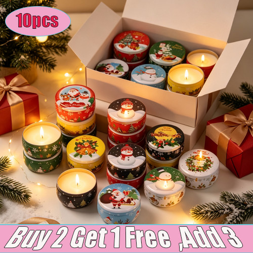 Christmas candle tins - christmas, printed