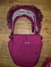 Silver Cross Wayfarer Hood And Apron Set In Raspberry Pink