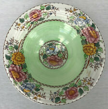 MALING VINTAGE 6569 PEONY ROSE RIMMED BOWL IN AERO GREEN VINTAGE ORIGINAL