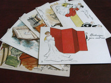 ORIGINAL  SET OF SIX HILDA COWHAM SIGNED TUCK COMIC POSTCARDS, SERIES 1009.