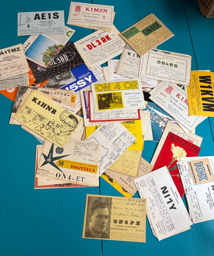 Vintage ham radio qsl cards - radio,