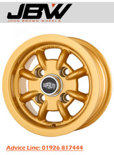 4.5"x10" JBW Superlite Classic Mini Gold Alloy Wheels x2