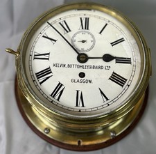 Kelvin Bottomley & Baird - Glasgow Ships Clock, Bulkhead Large Maritime Vintage