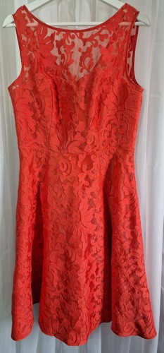 Bhs coral red lace skater - red,
