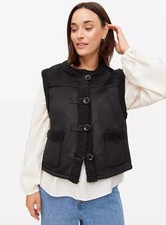Tu Black Faux Shearling Gilet