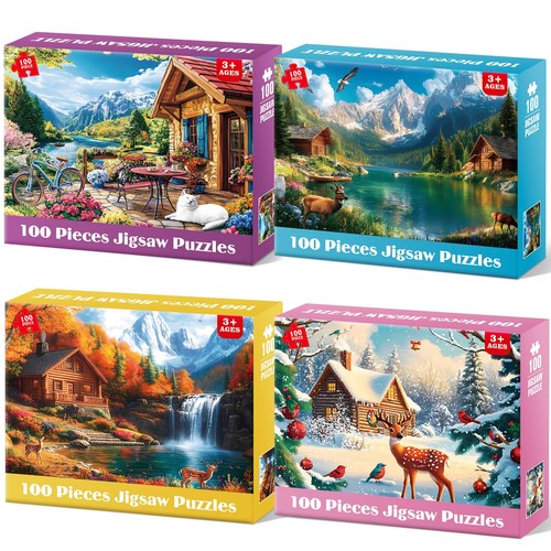 Pack 100 piece puzzles for - piece,