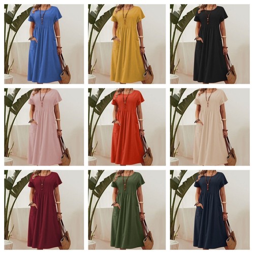 Ladies summer pleated linen - uk,