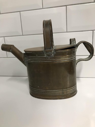 Antique english brass watering - antique,