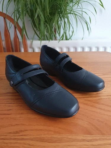 Pavers navy blue leather - leather, mary