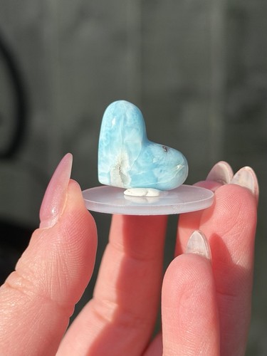 Larimar mini heart crystal - larimar,