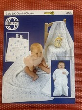BABY PRAM COVER LACY BLANKET / SHAWL & PRAM BAG VTG KNITTING PATTERN 8848