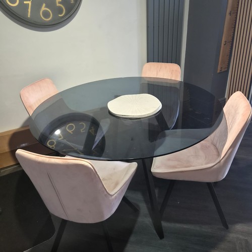 Glass dining room table and