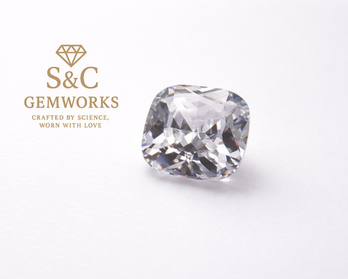 White cushion cut cubic - cut,