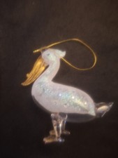 Glass Stork ornament