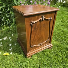 Antique Mahogany Coal  Purdonium scuttle Bedside Table 