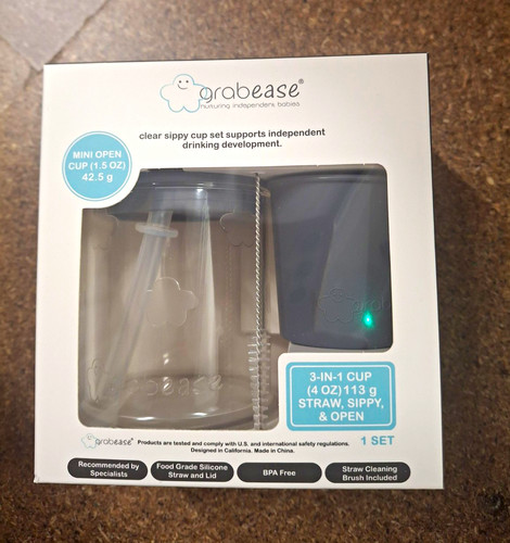 Grabease 4oz clear grey 1 - clear/grey, 3-in-1