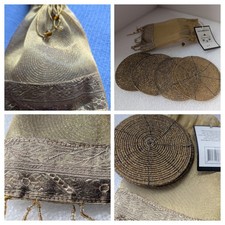 Set Of Four Golden Beaded