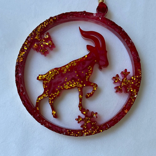 Christmas red gold glitter - &,