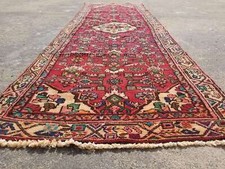 Distressed Vintage Traditional Handmade Persian Wool Multicolor Rug 262x91cm