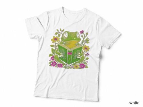 Frog reading book neon cute - book,
