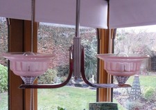Art Deco 2 Arm Chrome Ceiling
