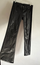 AMOR TRUST & TRUTH BLACK  MID RISE WAXED EFFE PANTS TROUSERS JEANS SIZE:40W/ L32