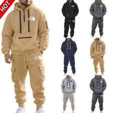 2025 UK North Mens Tracksuit Full Set Long Sleeve Hoodie Top and Jogging Bottoms