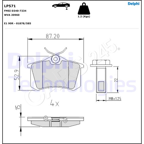 Delphi disc brake - , pad